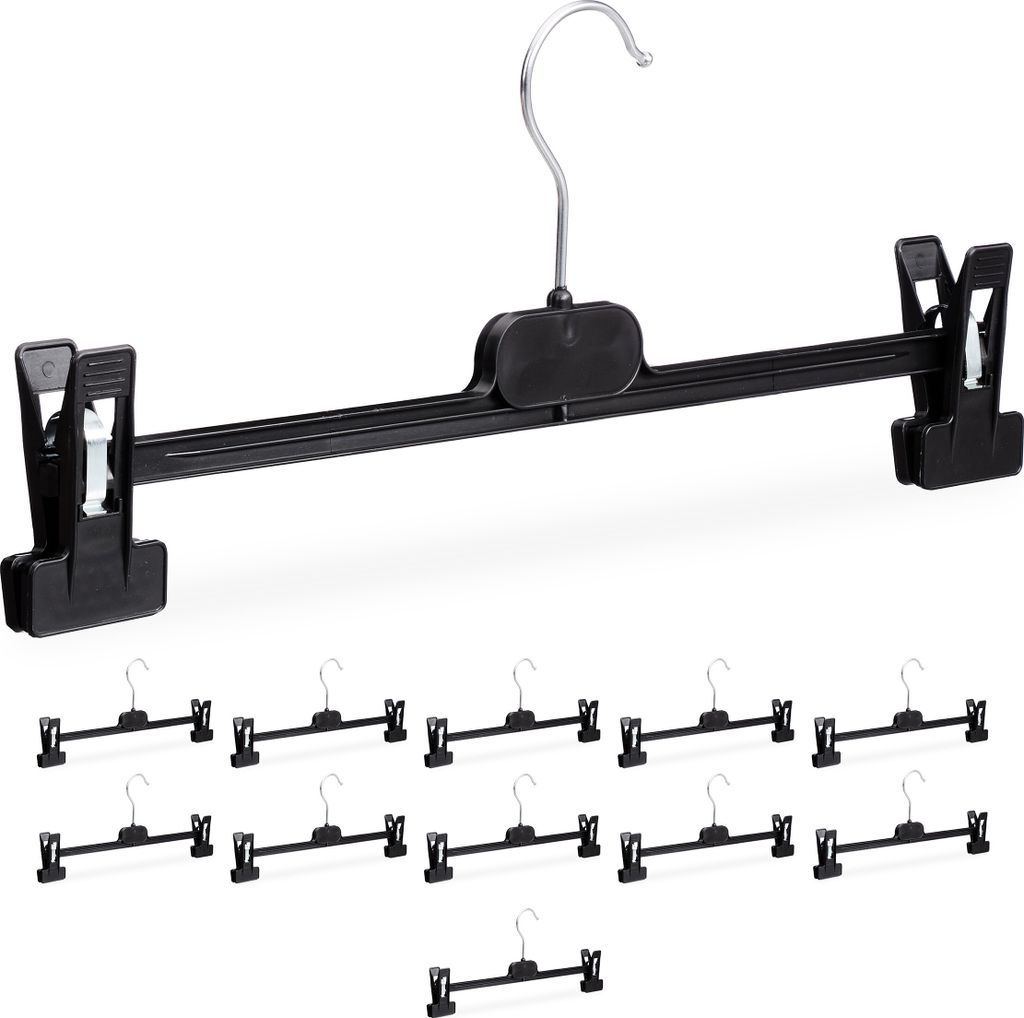 relaxdays 12er Set Hosenbügel Kunststoff