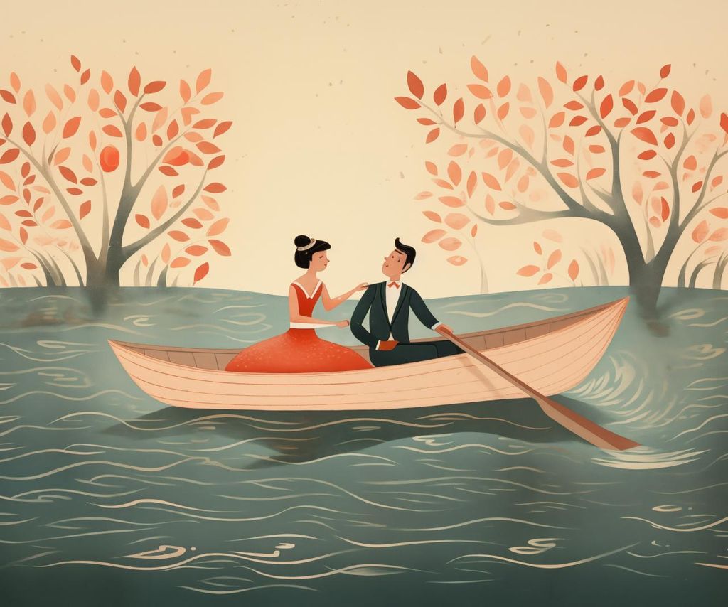 Plakat 60x50cm Romantische Flucht am Fluss