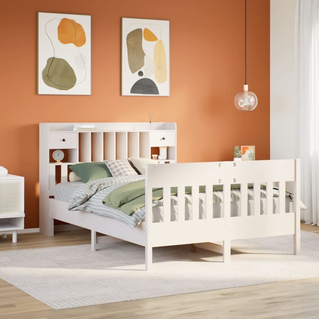 Maison Exclusive - Massivholzbett ohne Matratze Weiß 150x200 cm Kiefernholz