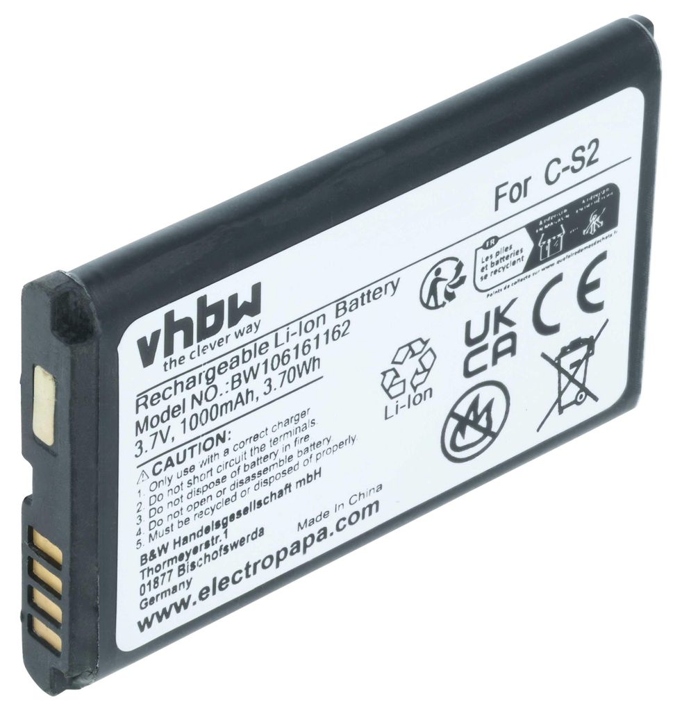 vhbw Akku kompatibel mit Blackberry 7100r, 7100t, 7100g, 7100i, 7130g, 7130v, 7100v, 7100x Handy Smartphone Telefon (1000 mAh, 3,7 V, Li-Ion)