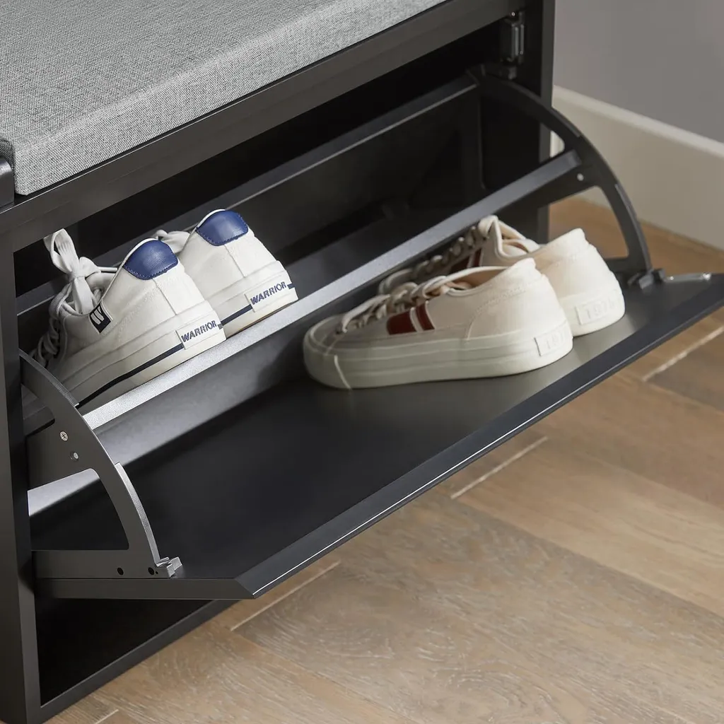 Scarpiera SoBuy Nera con Cuscino: Ordine e Comfort per Tutta la Famiglia - 7