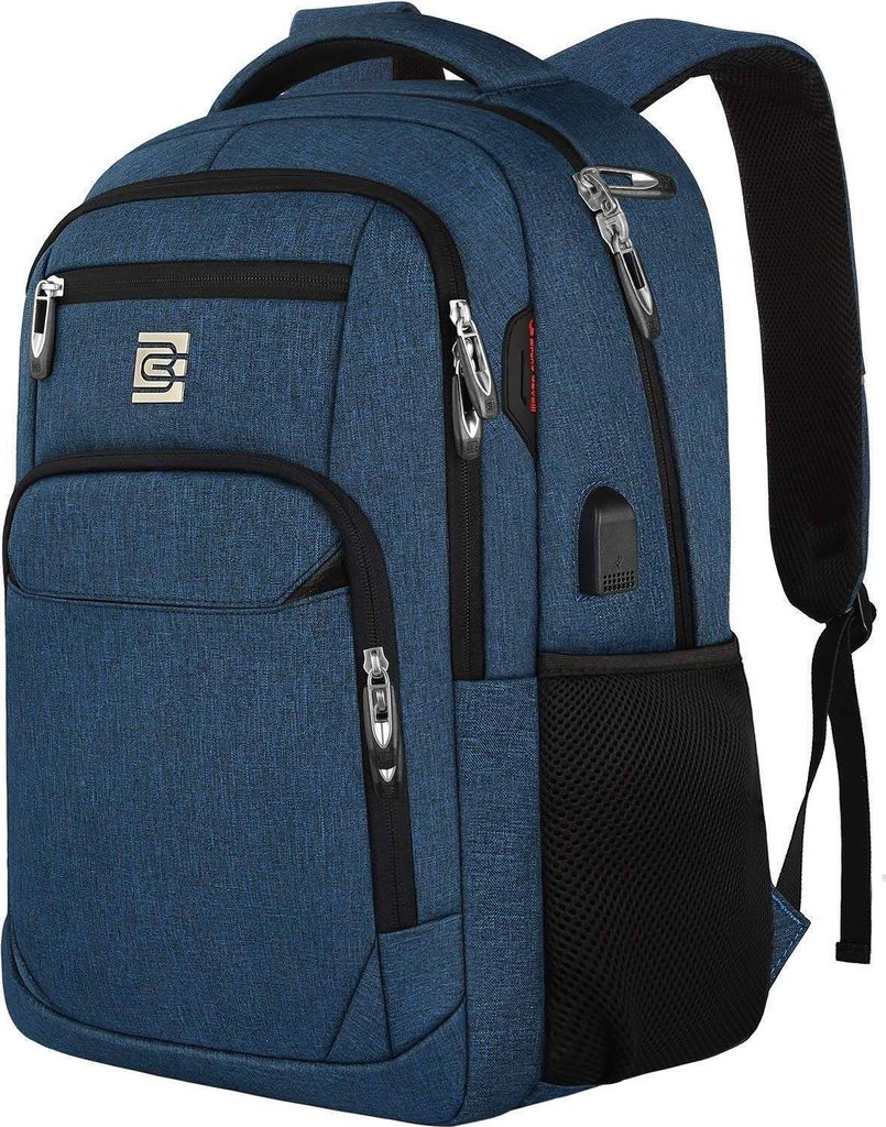 MODFU Laptoprucksack Laptop Rucksack 36L Großer Laptoptasche für 15,6 zoll Laptop mit USB-Anschluss, Anti-Diebstahl, Backpack mit Laptopfach,Blau