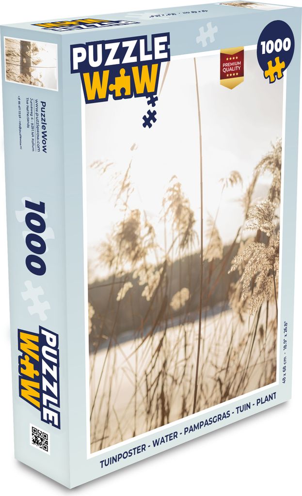 MuchoWow Puzzle 1000 Teile Wasser - Pampasgras - Pflanzen - Spielzeug - Alt und Jung - Spiele - Puzzeln