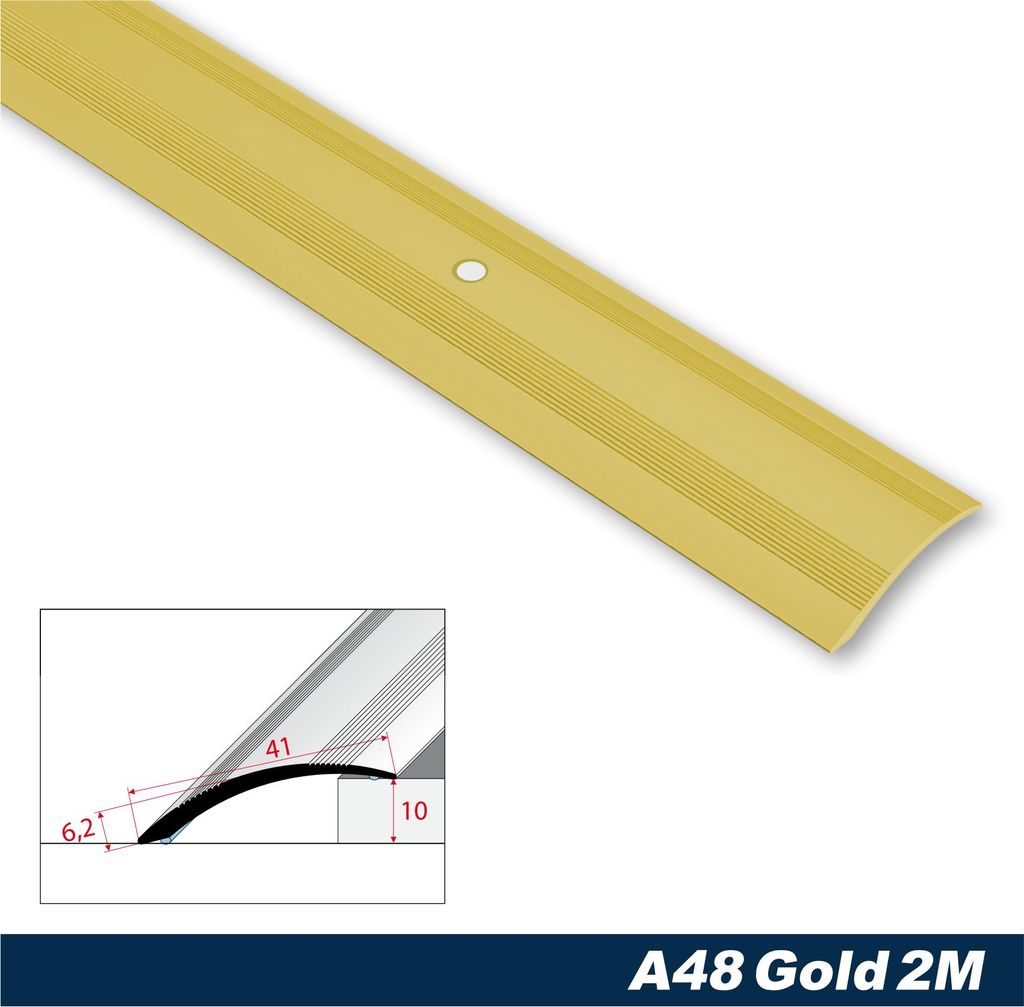 Effector Abschlussprofile aus eloxiertem Aluminium - Anpassungsprofil Bodenleiste - (2 Meter Gold) Übergangsprofil Bodenleisten Ausgleichsprofil Alu
