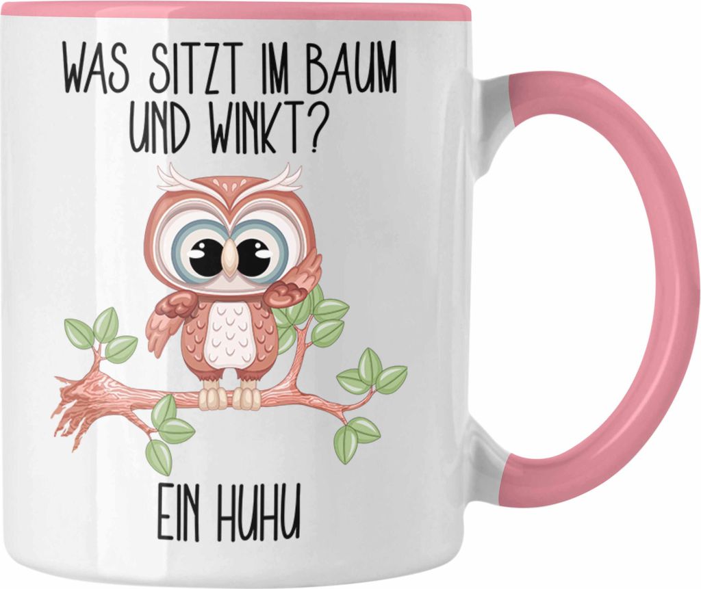 Trendation - Eule Tasse Geschenk Uhu Tasse Lustiger Spruch Produktbild 