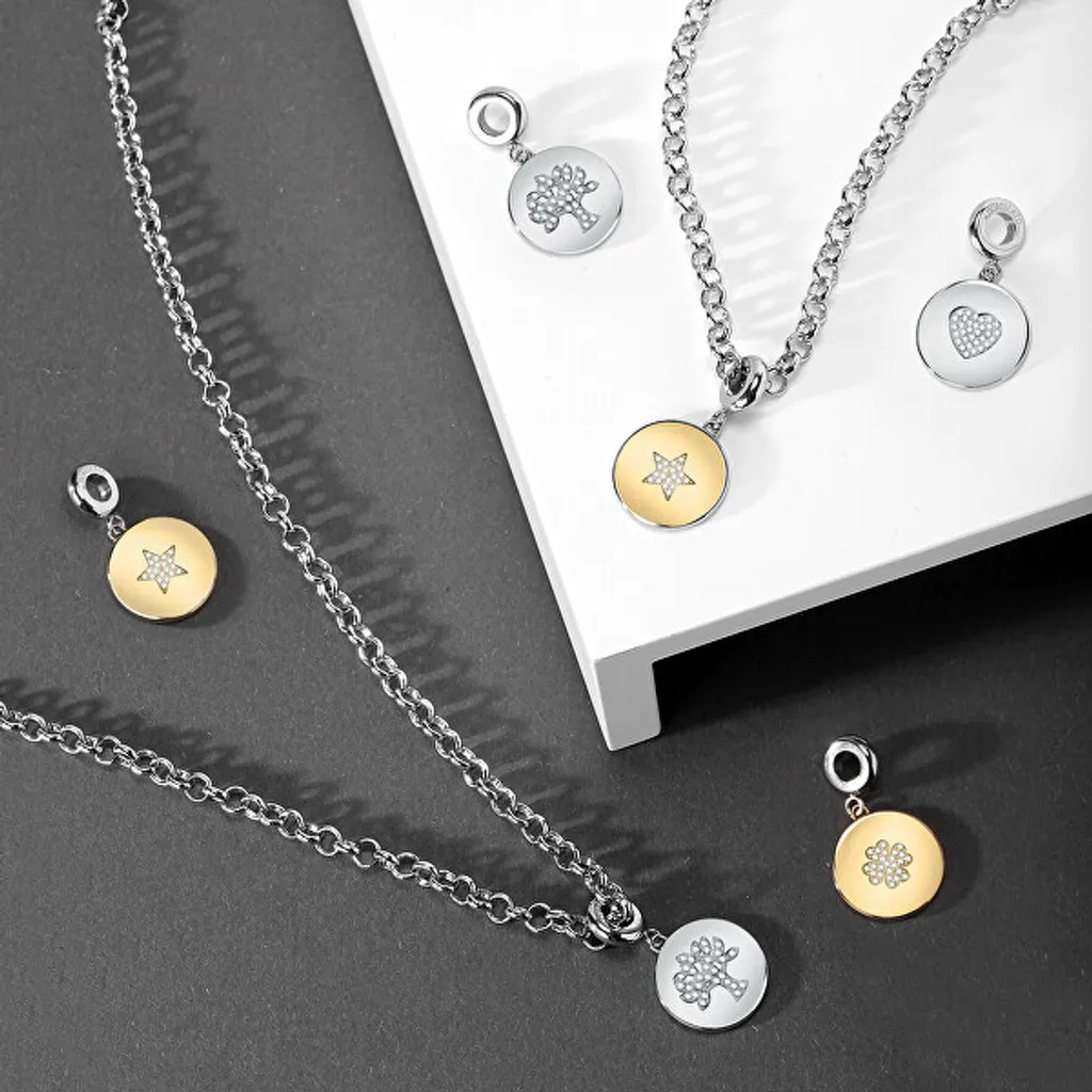 Elegante pendente bicolore Gocce di stelle SCZ1227