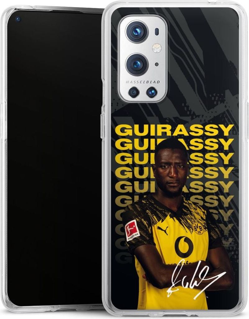 DeinDesign Handyhülle für OnePlus 9 Pro Silikon Hülle Case Smartphone Schutzhülle BVB Borussia Dortmund Serhou Guirassy