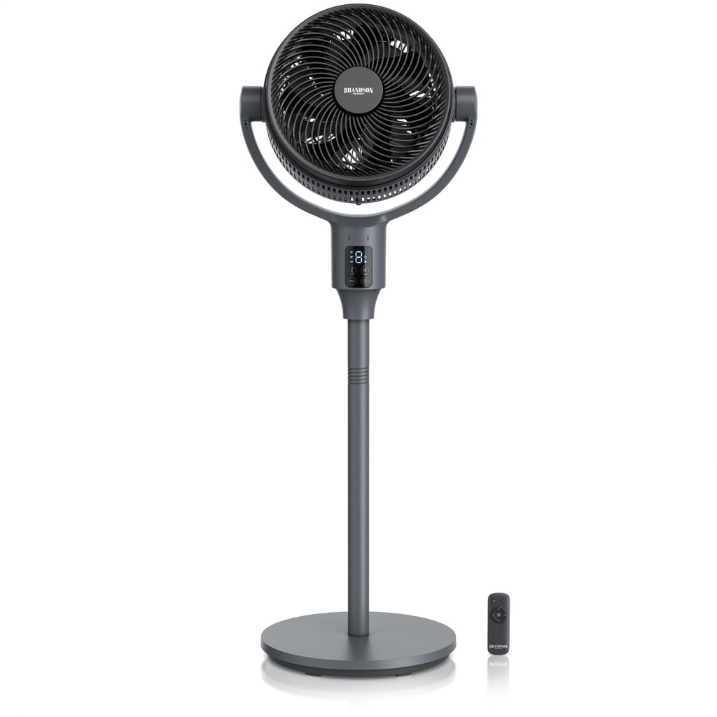 Brandson Standventilator NTV Sieger 2026 mit Fernbedienung, DC-Motor, leise, 32 W, 3D Oszillation, Timer, Duftfach, 9 Geschwindigkeiten, höhenvers...