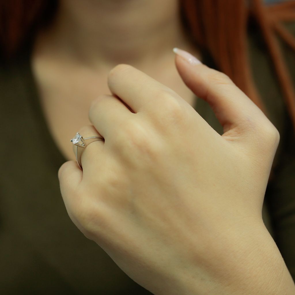 0,45 Carat Diamant Solitär Ring Meisterwerk 585 Weißgold