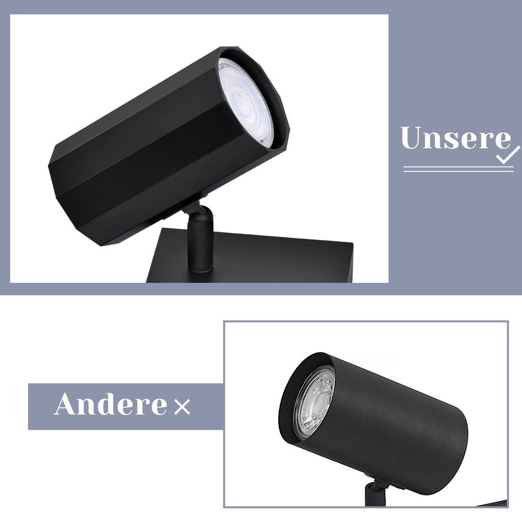 ZMH Wandleuchte innen 1 Flammig Schwarz Wandspots Wandlampe Produktbild 6