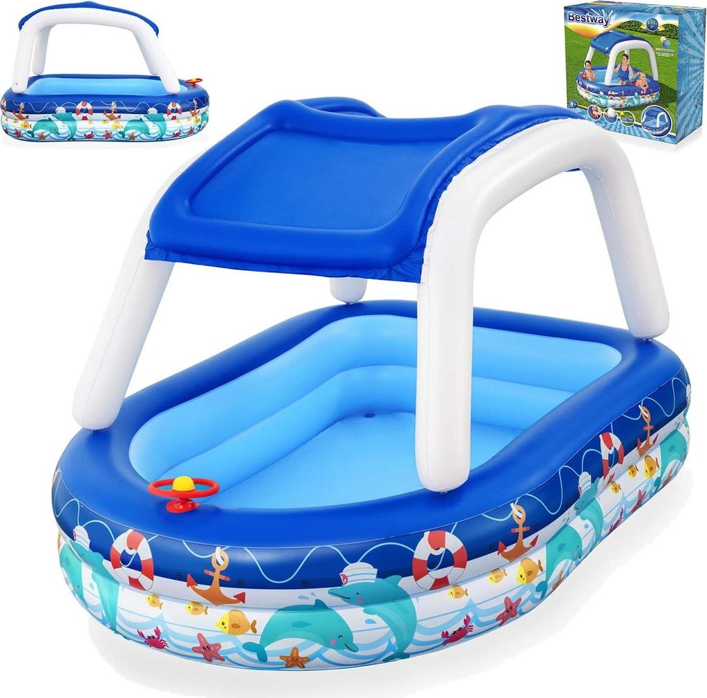 Piscina per bambini con tettuccio 213 x 155 x 132 cm Immagine del prodotto 