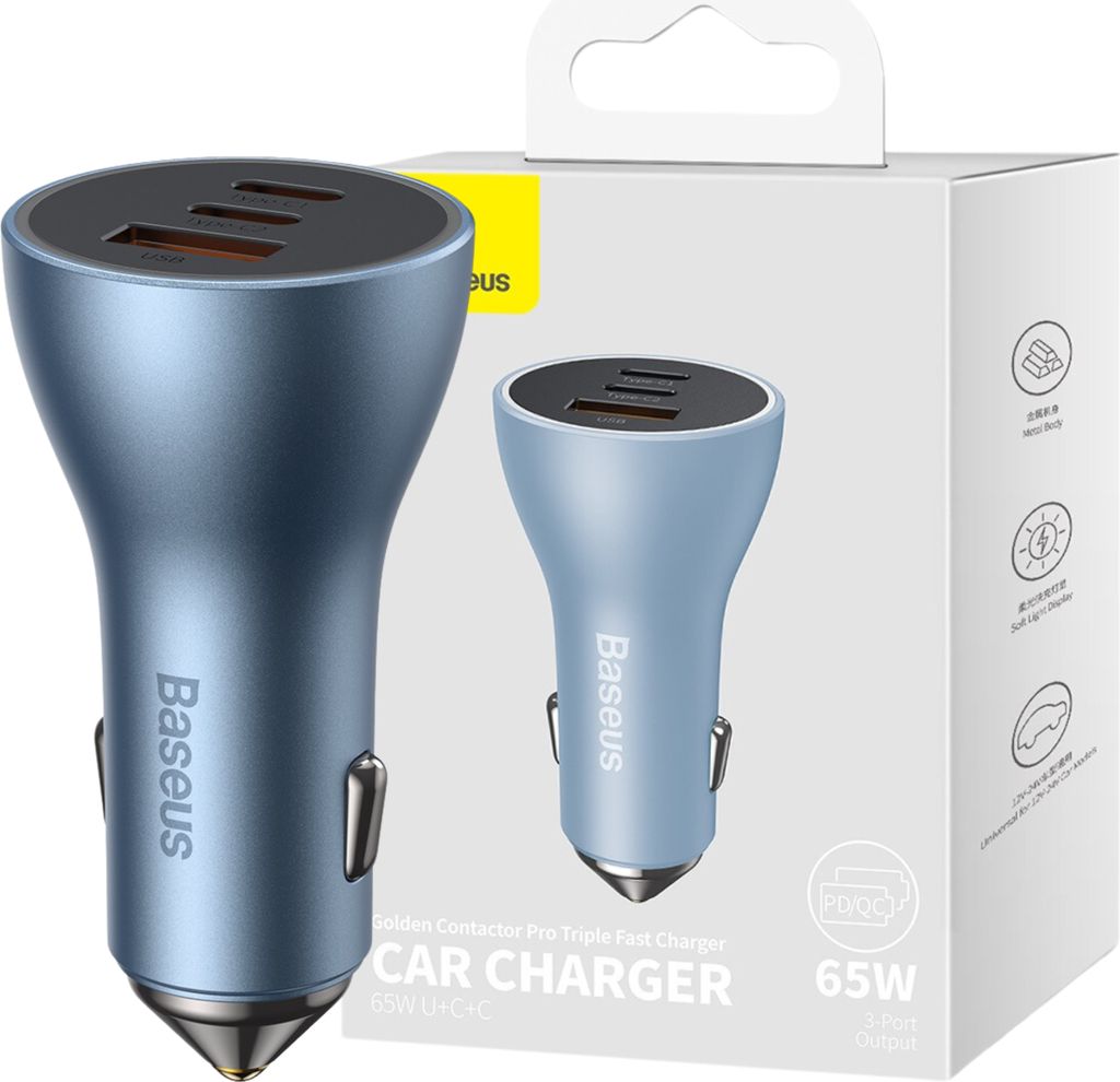 Caricabatterie Auto 60W PD Con Doppia Porta USB E Type-C | Adattatore Ricarica Rapida Per Auto | Caricatore Compatto Da Viaggio