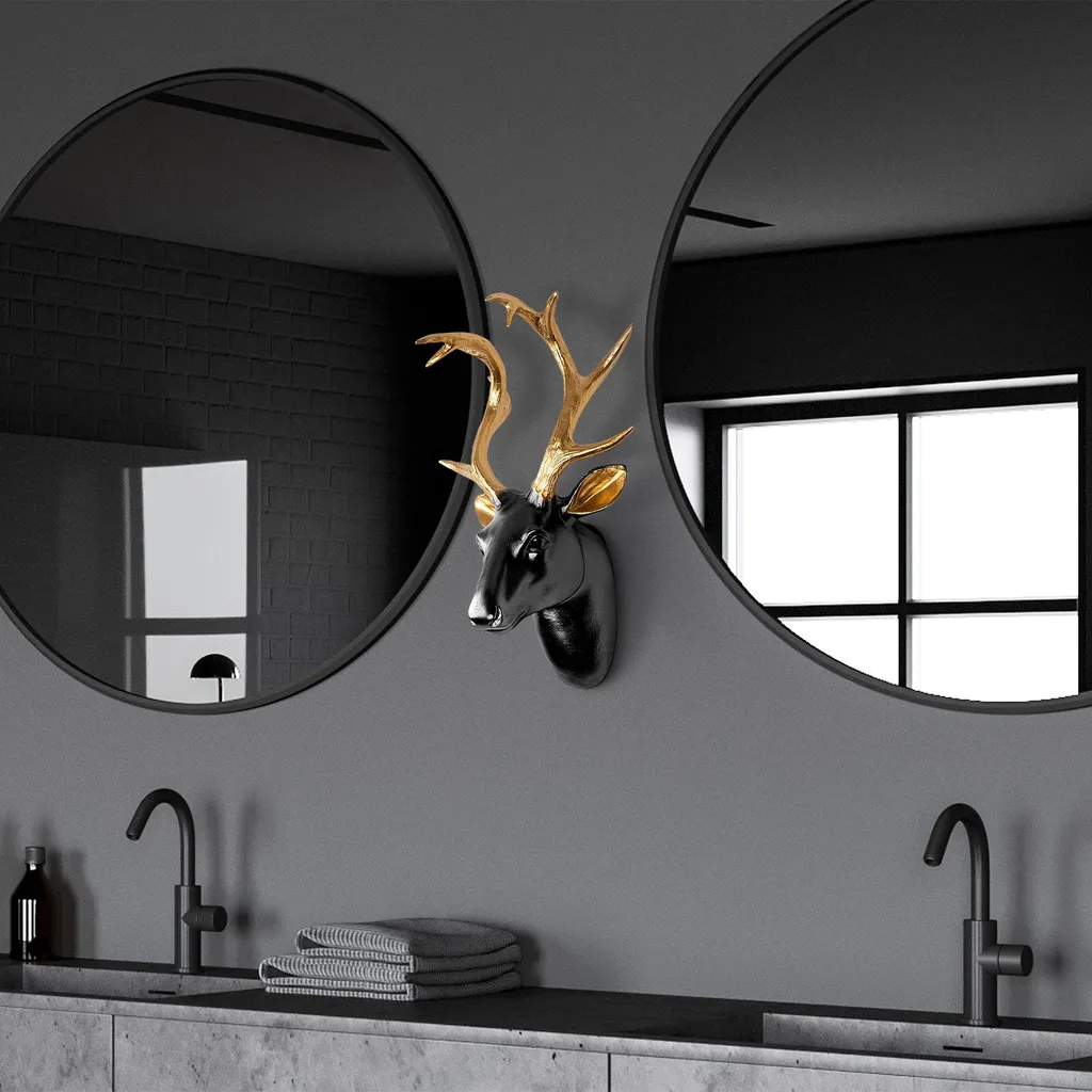 Décorer son salon avec une tête de cerf dorée - Accessoire chic Wallity
