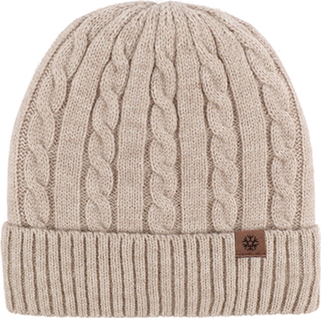 Winterwarmer Strickschal, Beanie-Mütze und Handschuhe im Set, weicher Stretch-Hut, Schal und Fäustlinge für Herren und Damen,Khaki