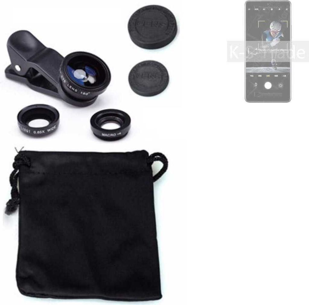 K-S-Trade Smartphone Kamera Linsen Set Kompatibel mit Xiaomi 12 Pro Dimensity 3in1 Clip-On Kamera Adapter Macro Weitwinkel FishEye Fischauge Objektiv