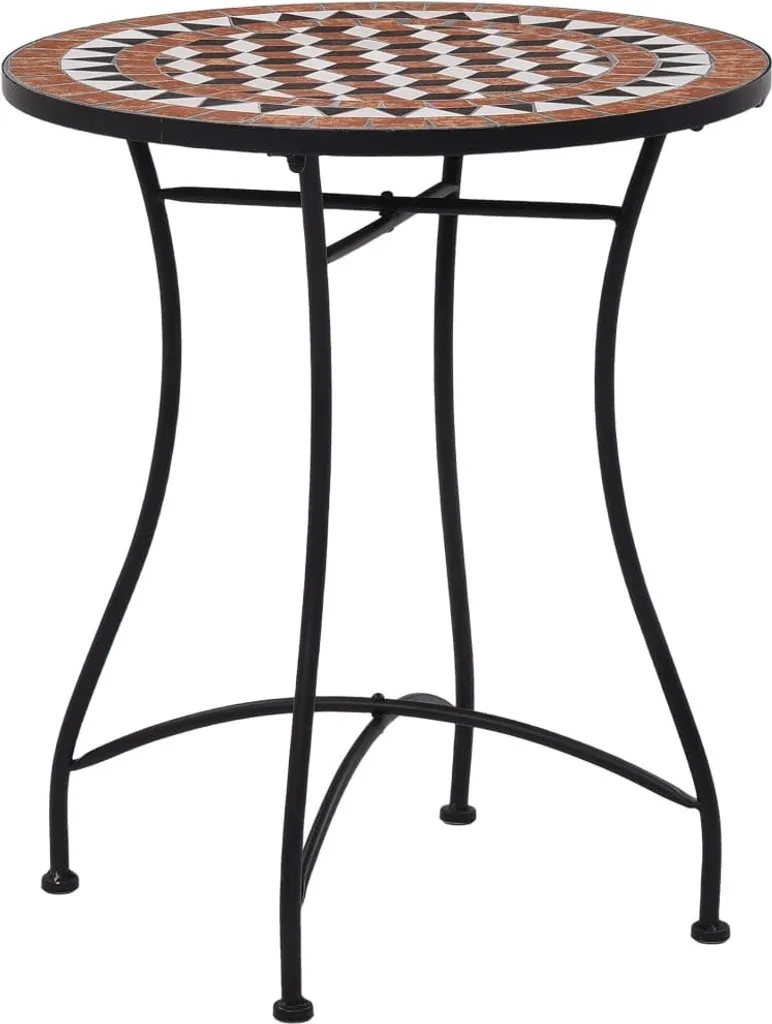 Table de bistrot 60 cm mosaïque marron : stable et résistante au vent
