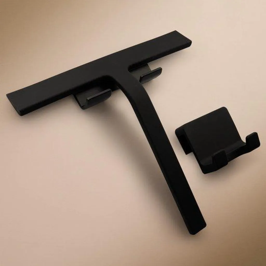 Douchette en silicone noire 23 cm au style moderne et fixation sans perçage