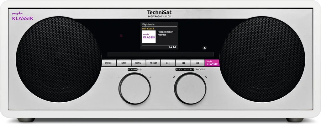 Radio numérique DAB+ Technisat DigitRadio 451 CD blanc avec son stéréo