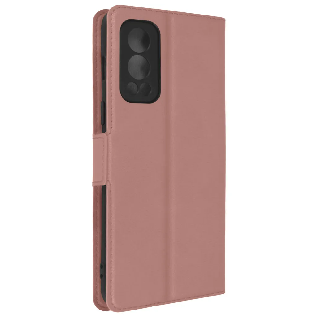 Cover OnePlus Nord 2 con Stand e Porta Carte - Oro Rosa Magnetica - 2