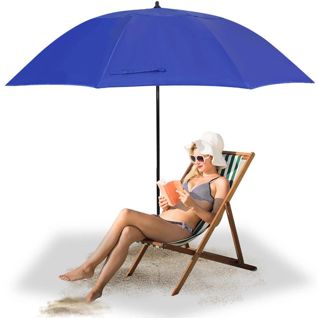 Jiubiaz Sonnenschirm Gartenschirm Camping Wetterfester Garten Balkonschirm Stahl 210cm