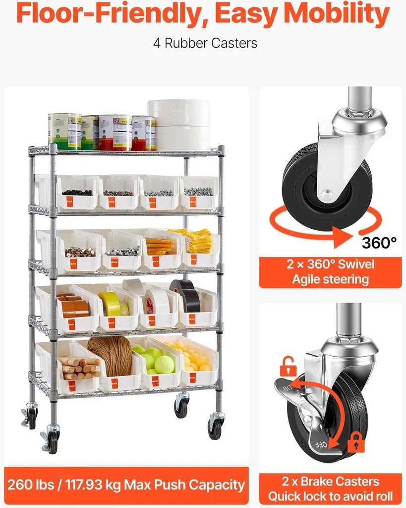 Meuble de rangement mobile pour restaurant, cuisine et bureau - 5