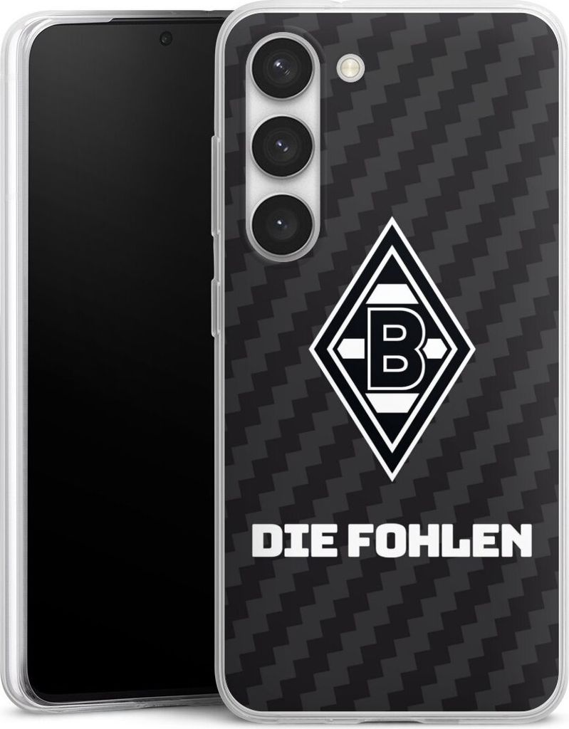 DeinDesign Slim Hülle für Samsung Galaxy S23 Silikon Case Ultra Dünn Handyhülle Borussia Mönchengladbach Carbon Gladbach
