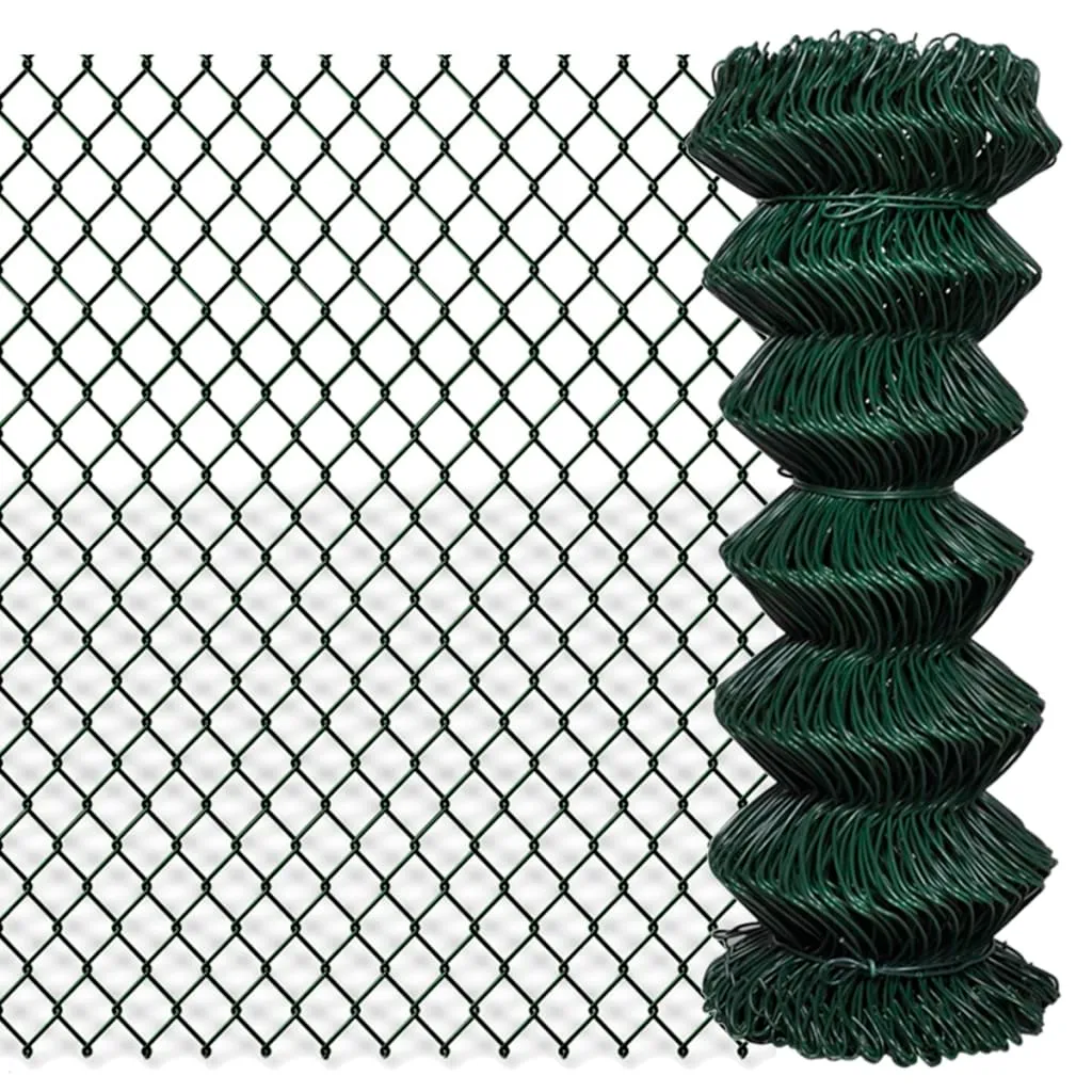 Clôture grillagée acier 1x15 m vert résistante aux UV et à la corrosion