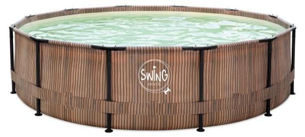 Mountfield Piscina Fuori Terra Telaio Teak 3,66x0,91m Con Immagine del prodotto 