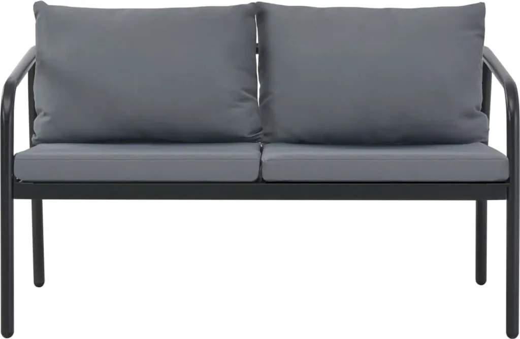 Banc de jardin vidaXL banquette de balcon 2 places en alu gris confortable
