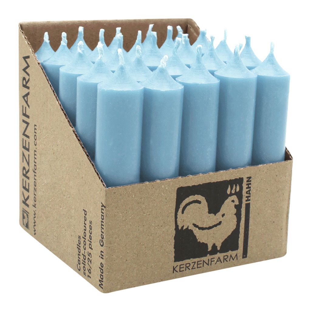 Stabkerzen aus Paraffin, 100/22 mm, Taubenblau, KERZENFARM Produktbild 