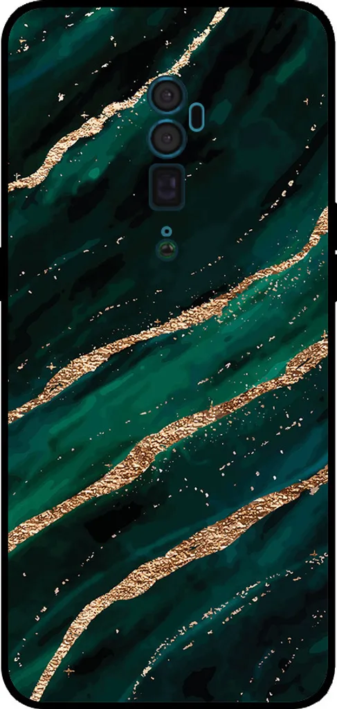 Custodia Oppo Reno 10X Zoom | Design Marmo Verde Oro Luxury TPU