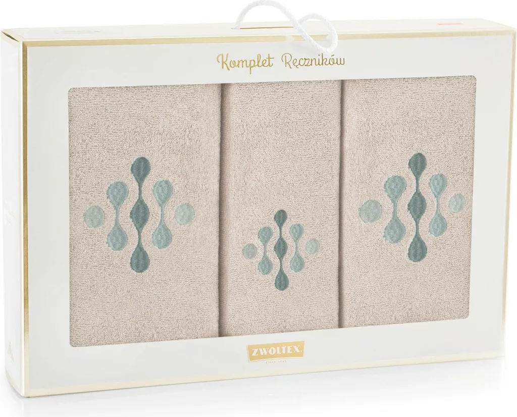 Serviettes de toilette en coton Moleskine poudre Zwoltex pack de 3 pièces
