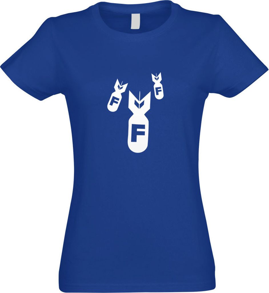 Kiwistar - T-Shirt tailliert - Damen - royal - Dropping F-Bombs - mit Motiv Bedruckt - Funshirt Design - Sport - Freizeit - Damen - XXL