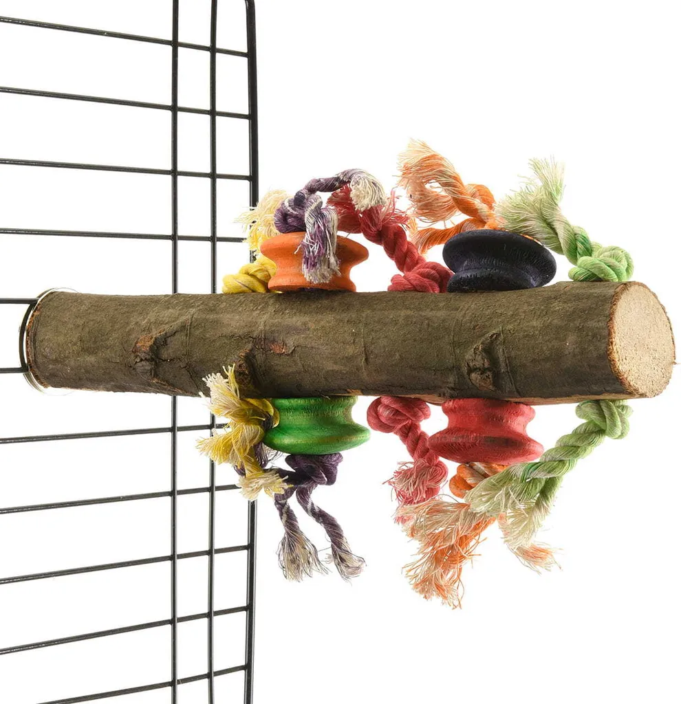 Tubo di Legno L per Pappagalli Grandi: Giocattolo Naturale Anti-Noia