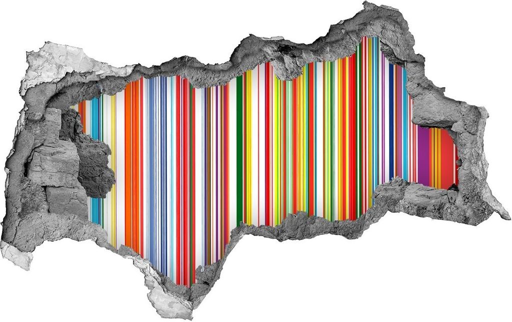 Selbstklebender Loch-3D-Aufkleber 95x73 cm bunte Streifen