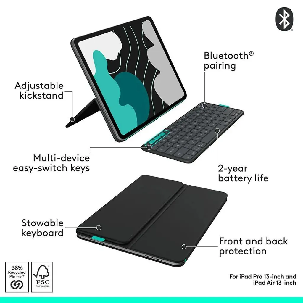 Logitech Combo Touch 920-013386 avec Trackpad Large pour iPad Pro 11