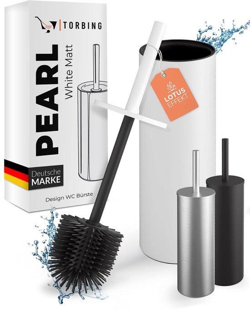 Silikon Toiletborstel in Weiß mit modernem Design