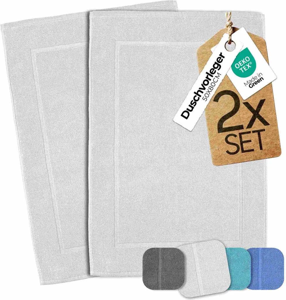 Tappetino Bagno etérea Jacquard 800g/m²: Set 2 Pezzi Cotone 50x80
