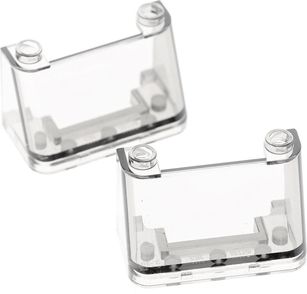 2x Lego Windschutzscheibe 2x4x2 transparent weiß Cockpit Fenster 35260 3823