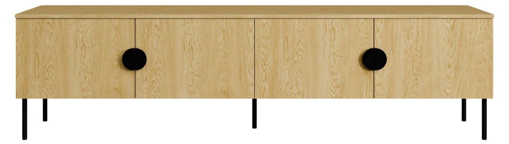 Masseno TV-Schrank AXIS 200 cm Fernsehschrank mit 4 Türen TV-Lowboard für Wohnzimmer Modern 200x40x53,6 cm Eichefarben