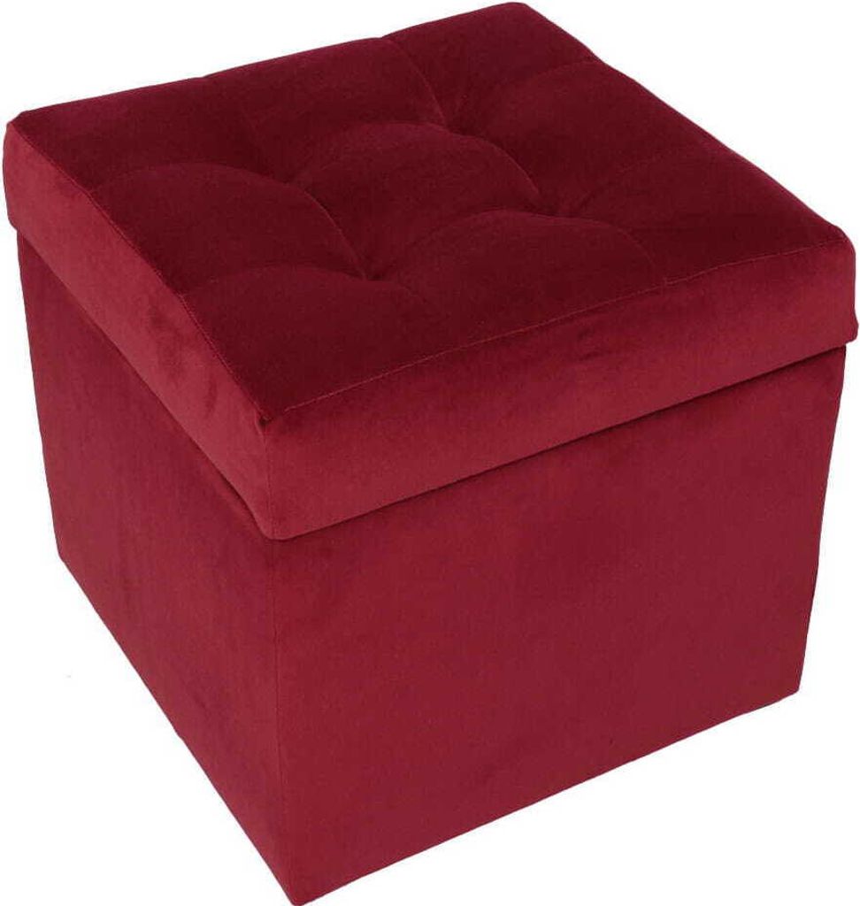 mg design Polsterhocker, 45x45 cm, Farbe Rood – weicher Produktbild 
