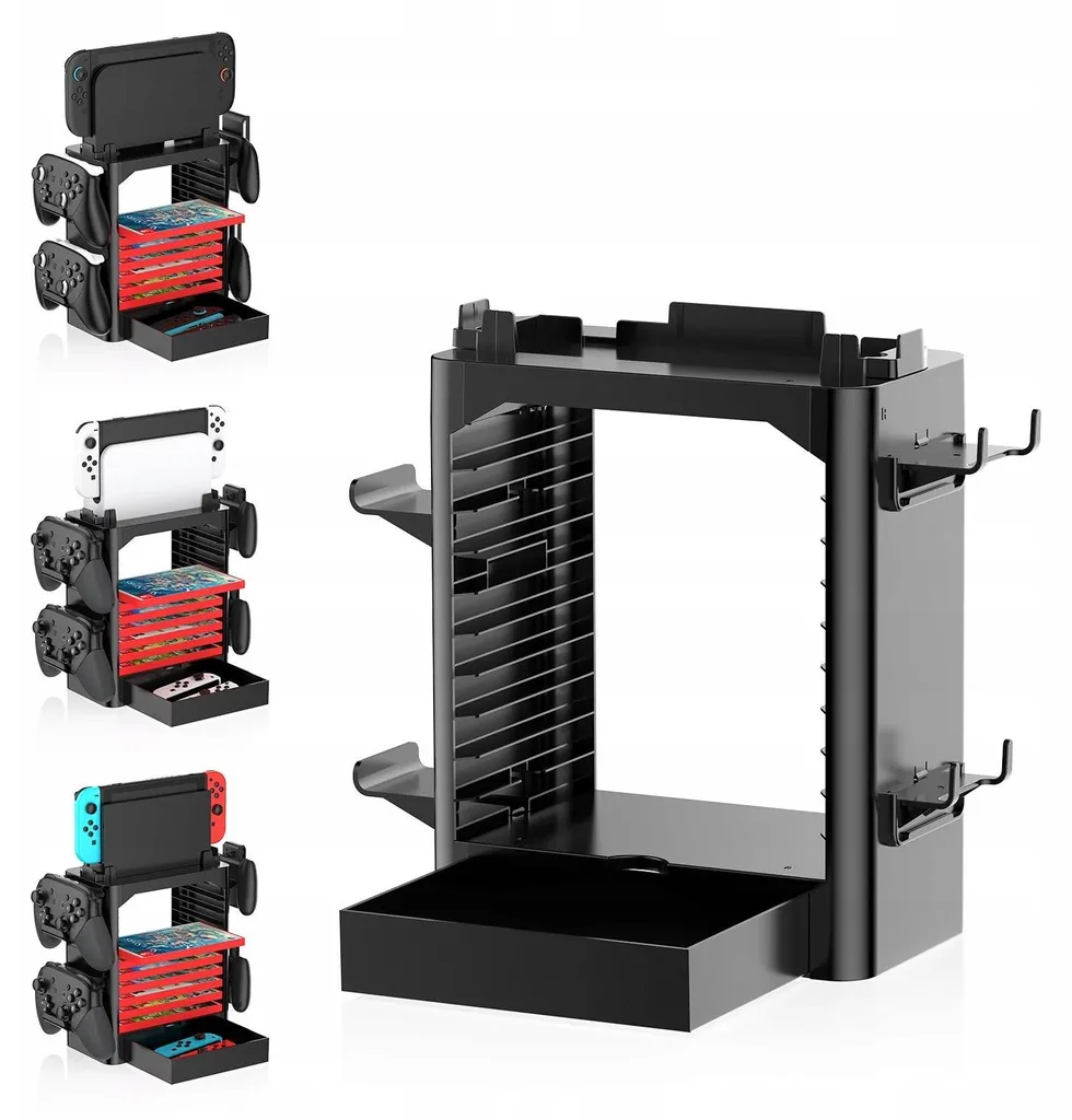 Organisateur de Bureau pour Manettes Switch 2 OLED Noir Rangement Facile