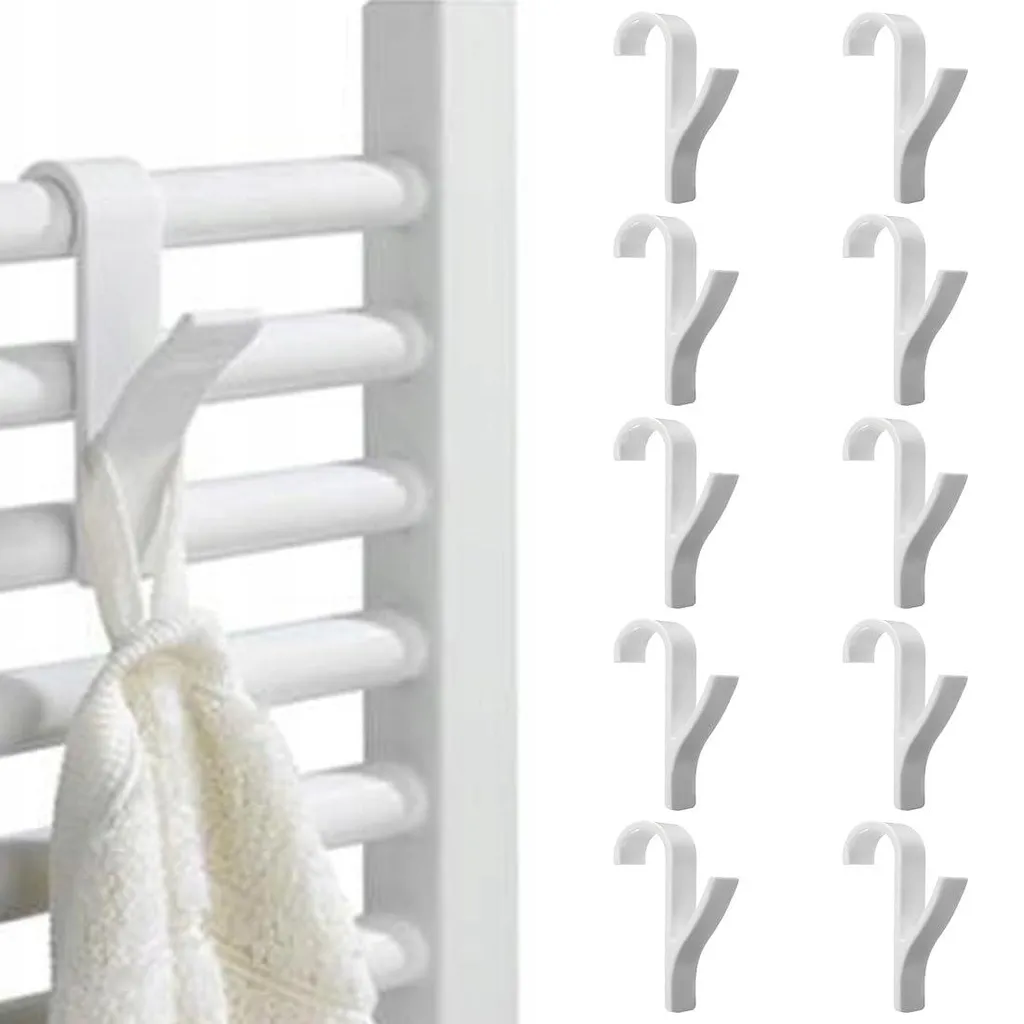 Crochets multifonctionnels blancs pour radiateur en PS lot de 10 pcs