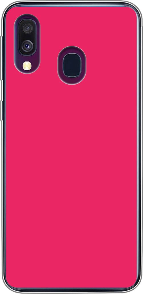 MuchoWow Handyhülle Schutzhülle Hülle für Telefoonhoesje Samsung Galaxy A40 Karmin - Farben - Palette - Rosa Silikon Softcase Handy Hülle - ...