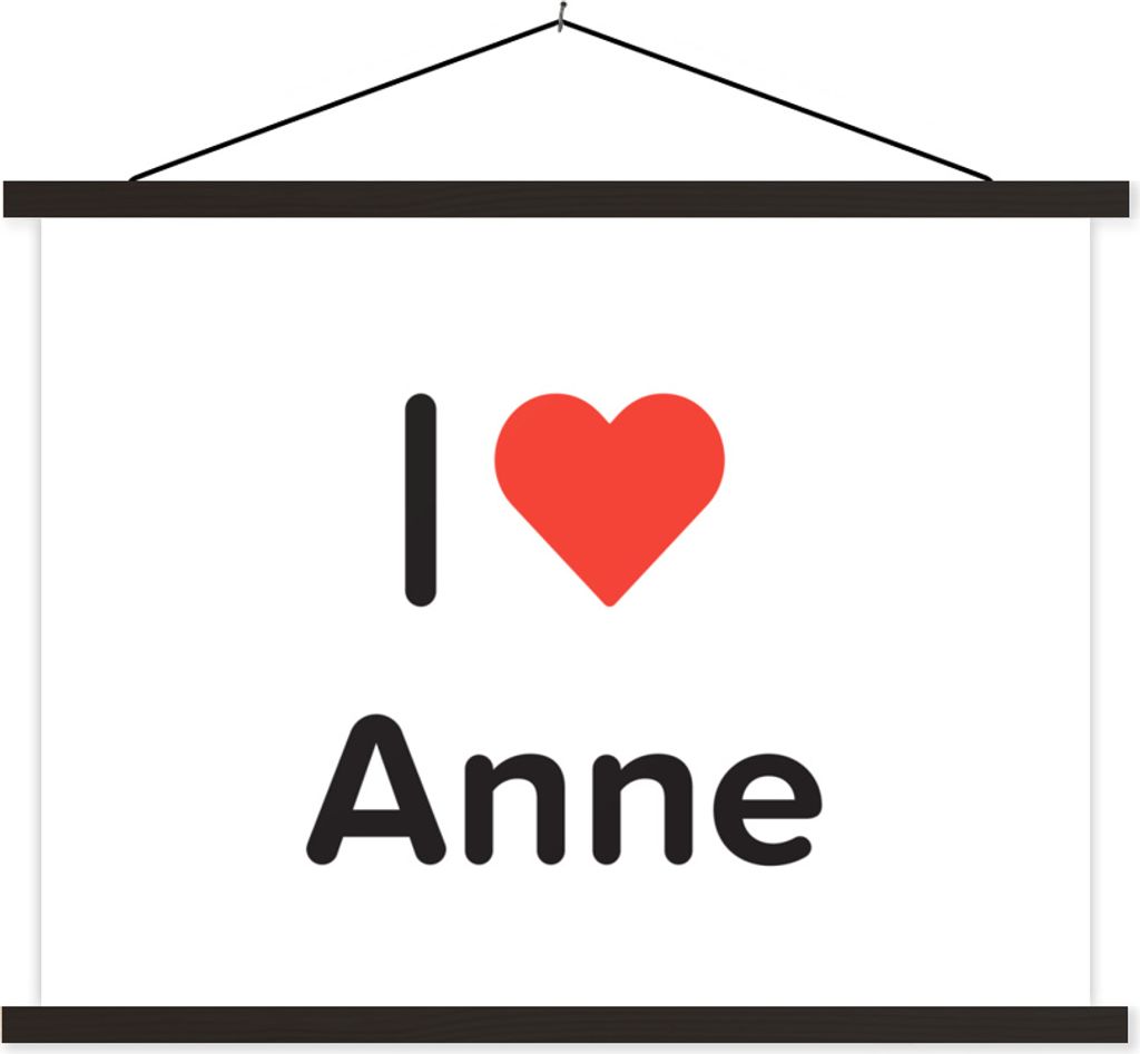 MuchoWow Textilposter Ich liebe - Anne - Mädchen 40x30 cm mit schwarzem Rahmen - Dekorationen