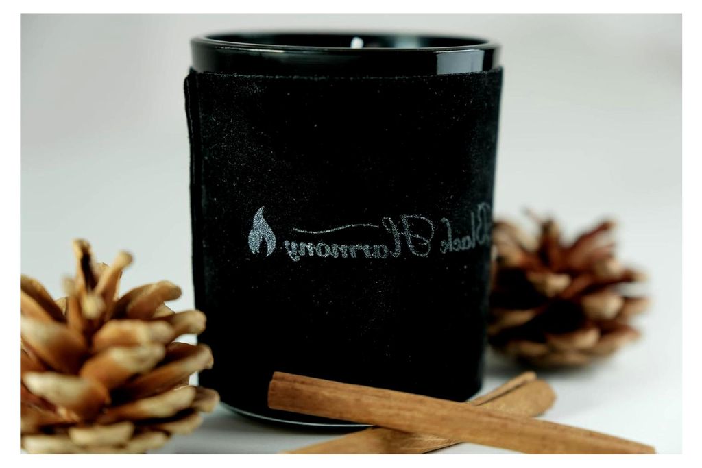 Schwarze Duftkerze Geschenkset aus Samt