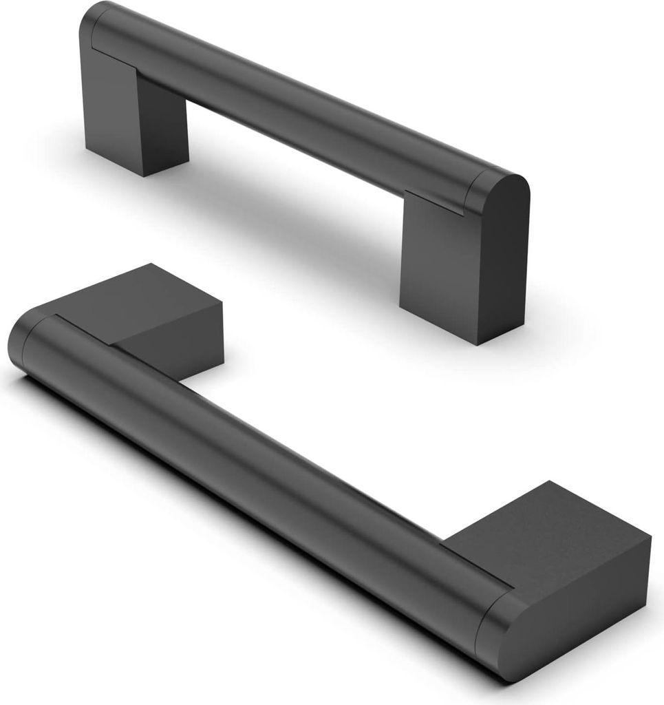 Möbelgriffe RVS 96 mm - Set von 10 - Schrankgriffe für Küche und Kleiderschrank - Matt Schwarz