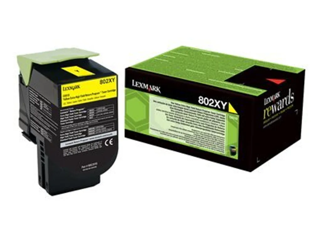 Cartouche de toner Lexmark 802XY jaune pour imprimante laser