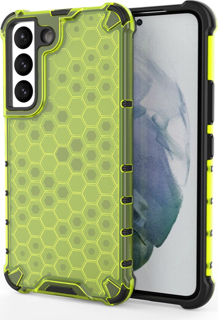 Hybrid Hülle für Samsung Galaxy S22 5G Doppelschichter PC + TPU Bumper Handyhülle Grün
