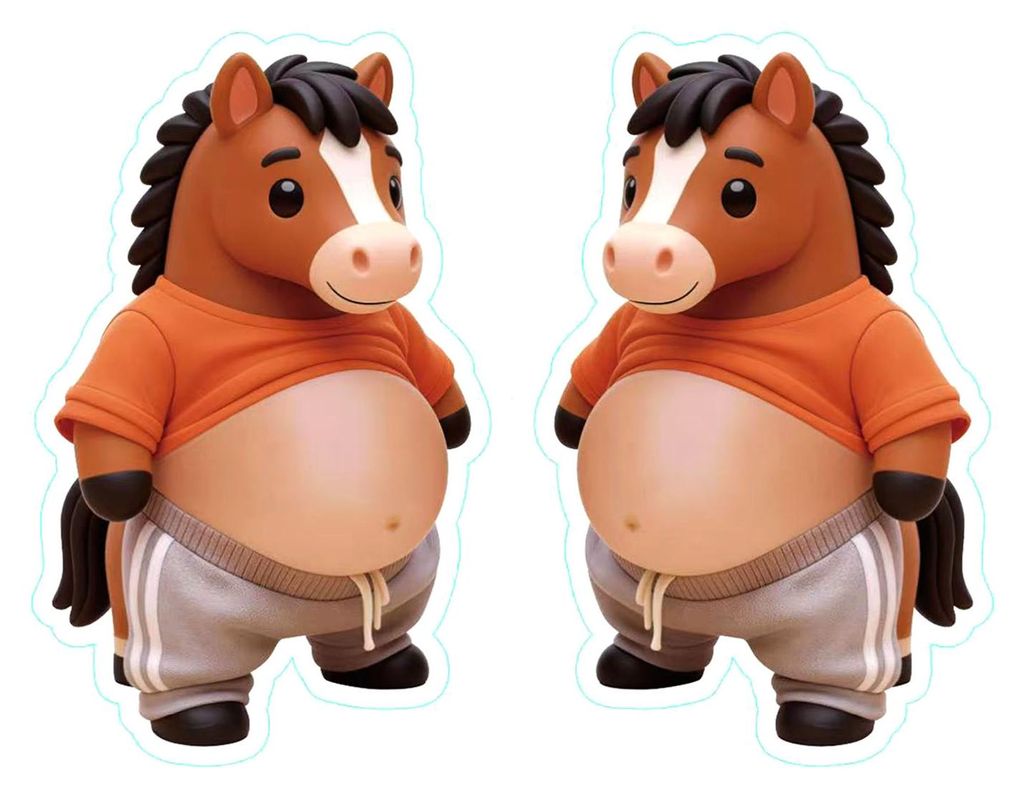 1 Paar 3D-Elastik-Tieraufkleber mit Bauchmotiv zur Linderung von Angst und Stress, Cartoon-Tieraufkleber mit dickem Bauch, kneifender Bauch, Antiko...